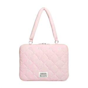 LENMAX. File Folder Bow Business Briefcases Embroidered Large Capacity Document Tote Bolsas Simple Shoulder Bag Laptop Bag Office Work