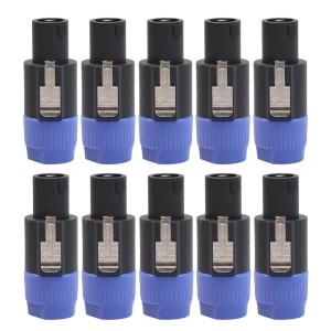 10pcs Audio Wire Connector 4-Pole 4Pin NL4FC Speaker Audio Cable Ohm Plug Accessories Replacement Nickel-plated [Vodool Center]