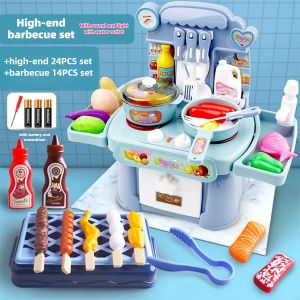 42/38pcs Kids Kitchen Play Set Mainan Masak Masakan for Toddlers Real Lights & Sounds Gifts for 3-8