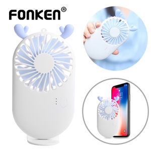 FONKEN New N20 Fan Outdoor Hanging Small Neck Fan USB Charging Cooling Fan Mini Handheld Mute Lazy Sports Portable Leafless Electric Fan Digital Display Friends Gift Suitable for Office/Riding/Running/School