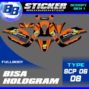 Decal Scoopy BISA HOLOGRAM Full Body Full Blok Dekal Sticker Scoopy FI 2013 2014 2015 2016 Scp 6