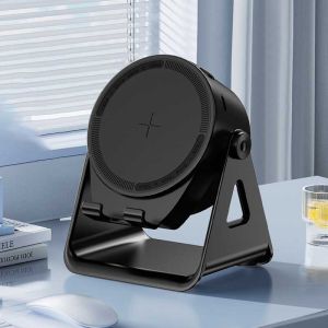 Portable Induction Speaker With Phone Holder Multifunctional Rotating Amplifier Wireless Audio