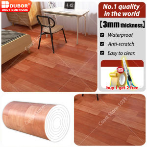 DUBOR 10 times abrasion resistance linoleum rubberized for floor 1 roll Suitable for Office Restaurant Kitchen Bedroom Hotel lenollium wood style 5m/10m Linoleum Floor vinyl type makapal