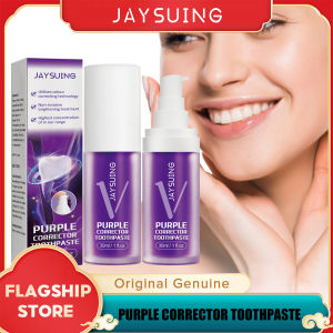 Jaysuing Purple Corrector Toothpaste Teeth Whitening Corrector Sensitive Tooth Care Oral Cleaning Removal Plaque Stain Brightening Purple Toothpaste Oral Cavity Cleaning Repair Fresh Breath Purple Color Corrector Remove Stains Whitening 52g