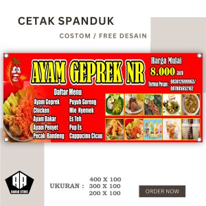 Cetak Banner Cetak Spanduk AYAM GEPREK NR UKURAN 160X60 BISA REQUEST