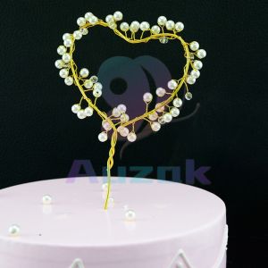 AUK Pearl Crown Cake Topper Decor Birthday Fairy Stick Party Wedding Anniversary Crown Decoration
