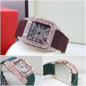 READY BISA COD - Jam Tangan Wanita Full Permata - Tali Karet Fitur Tanggal Aktif - Free Box - Jam Tangan Wanita Terbaru