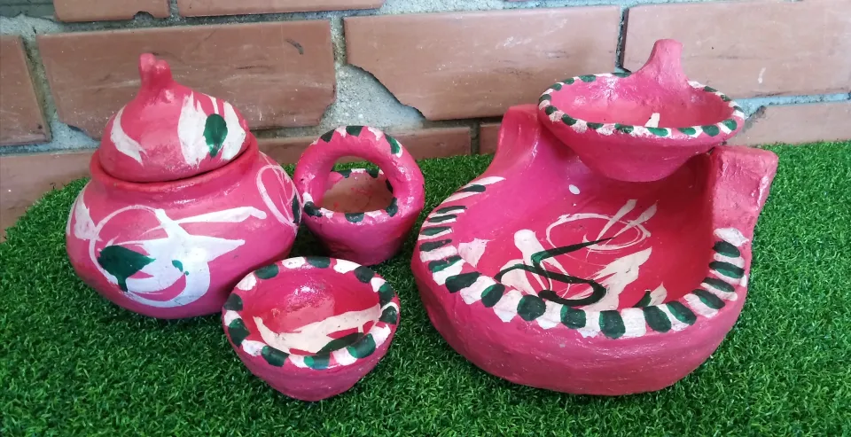 5pcs Miniature Clay Kitchen Set/ Tiny Kitchen SEt/ Lutuan Set for kids