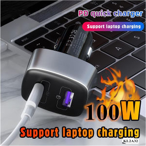 Aigoo 100W Car Charger USB Type C Dual Port Fast Charging Quick Charge Laptop Phone Charger