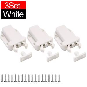 5ชุดแบบ Non-แม่เหล็กสัมผัสประตูตู้สลักดันเพื่อสลักและปลดสลักเฟอร์นิเจอร์ตู้อุปกรณ์สำหรับลิ้นชักตู้เสื้อผ้า