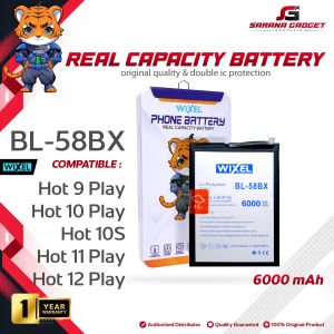 WIXEL Baterai Double Power BL-58BX BL58BX Infinix Hot 9 Play X680 Hot 10 Play X688 X688C Hot 10S X689 X689B Hot 11 Play X688B Hot 12 Play X6816 X6816C Batre Batrai Original Ori
