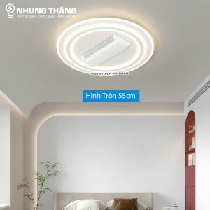 Quạt Đèn Ốp Trần Có Quạt Điều Hoà Không Cánh - Xoay 180 Độ - 6 Tốc Độ Gió - 3 Chế Độ Ánh Sáng - Điều Khiển Từ Xa -BH 1 NĂM - CÓ VIDEO