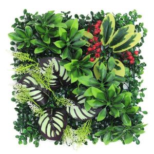 VIVIDI Plastic Artificial Plant Wall 2525cm Green Fake Green Grass Mat Greenery Simulated Grass DIY Plant Panel Wedding Backdrop