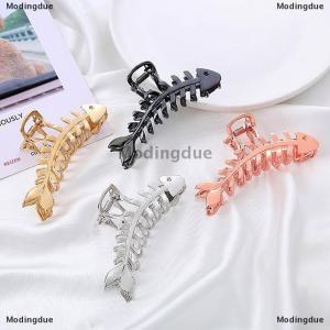[COD] Modingdue Large Metal Hair Claw Clip Fish Bone Irregular Hairpins Punk Style Hair Claws Barrettes Women HairClips Hair Accessories
