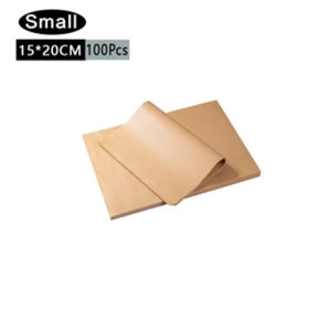 100Pcs Air Fryer Parchment Paper Burger Dessert Sandwich Wrapping Brown Wax Paper Kitchen Oven Paper