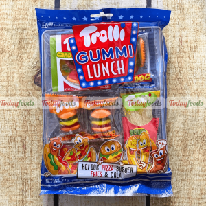 Kẹo Dẻo Trolli 77g–170g Tạo Hình Burger Pizza Đồ Ăn Mini Squiggle Twist Dạng Xoắn Chua Ngọt