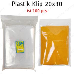 Plastik Klip 20x30 (isi 100pcs) Bening / Plastik Packing Baju Kaos Seal Zip Lock Cetik Warna:Clear