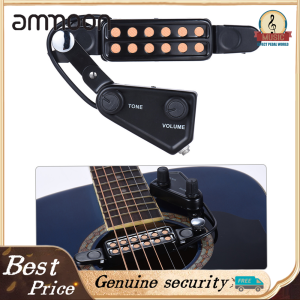 (Local Clearance) 12-hole Acoustic Guitar Sound Hole Pickup Magnetic Transducer with Tone Volume Controller Audio Cable