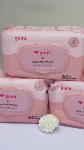 Thùng 10 gói khăn ướt Gumi không cồn không parabens cao cấp dành cho em bé
