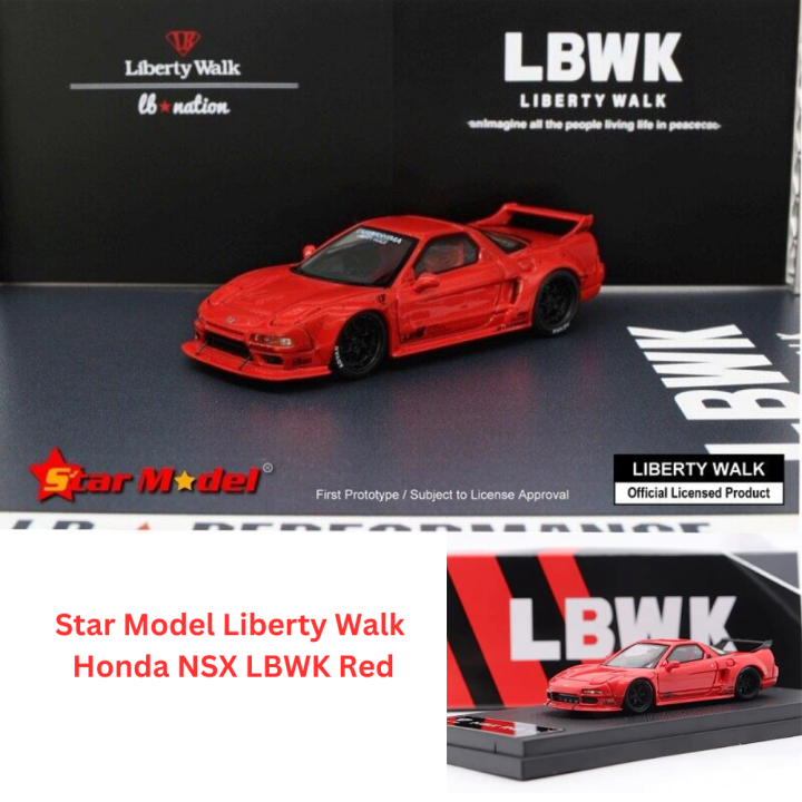 Star Model 1/64 Scale Liberty Walk Honda NSX LBWK Red Die-cast Car ...