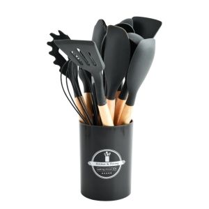 FOUNDTWO 12pcs Chịu nhiệt Bộ dụng cụ nhà bếp 12 món Thân thiện với môi trường Đa chức năng Bộ dụng cụ nấu ăn không dính Bộ dụng cụ nấu ăn Tiết kiệm không gian Bộ dụng cụ nhà bếp bằng silicone Sử dụng trong bếp
