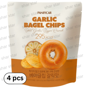 Everyone’s Table Garlic Bagel Chips – 4 Pack (60g) | Crispy Korean Garlic Snack Baked Bagel Chips 100% Original Korean Snack
