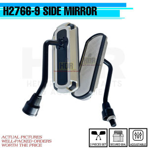 HDR H2766 (2PCS) ADJUSTABLE UNIVERSAL MOTORCYCLE SIDE MIRROR HIGH QUALITY