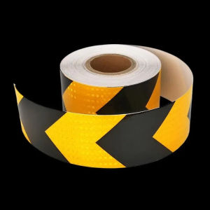 4inch*9.84FT Waterproof Reflective Tape Yellow-Black Conspicuity Adhesive Safety Stickers Arrow Warning Reflector Tapes For Trucks