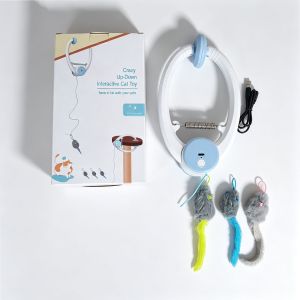 Lovinland Pet Electric Cat Teaser Cat Toy Yo Yo Smart Door Hanging Toy Self Entertainment Boredom Relief Rolling Rope Cat Teasing Artifact Cat Toys for Kittens