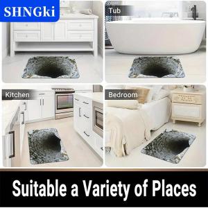SHNGki 3D trực quan Polyester Vải sàn Mat cho hộ gia đình cửa phòng tắm thấm và không trượt chân mat dễ dàng để duy trì