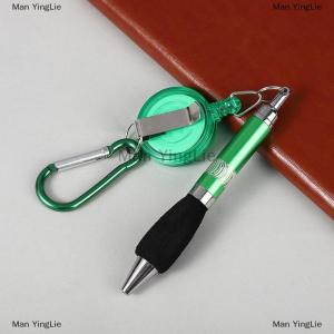 [COD] Man YingLie Buckle Ring Lanyard Stationery Retractable Key Chain Ballpoint Pen Neutral Pen Easy Pull Buckle Pen Writing Tools
