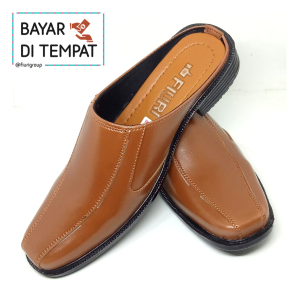 FIURI BJ 6 - Sepatu Pantofel Pria 38-46 Selop Polos - Sepatu Formal Pria Slop Polos - Sepatu Kerja Pria Slop Polos - Sepatu Kantor Laki-Laki - Sepatu Pantopel Murah - Sepatu Kondangan - Selop Nikah Hitam Coklat - Sepatu Bustong Selop Cowok Murah Promo