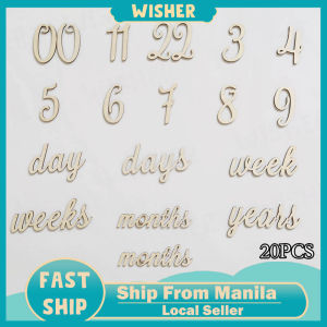 Wooden Milestone 20pcs/set 0-12 Digital Day/week/month Letter Photo Props Baby Growth Commemoration