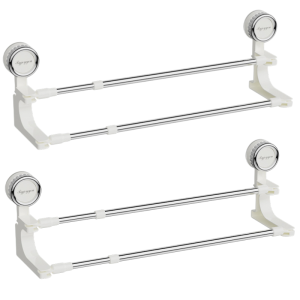 ✨HOT SALE✨[Double Rod Rotatable] Suction Cup Storage Rack/Drill-Free Wall-Mounted Bath Towel Storage
