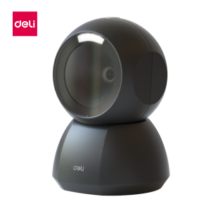 Deli เครื่องสแกนบาร์โค้ด 1D/2D/QR เครื่องสแกนบาร์โค้ดแบบตั้งโต๊ะ เครื่องอ่านบาร์โค้ด รองรับ CMOS ตอบสนองไว พอร์ต USB Barcode Scanner