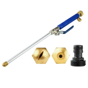 (POWERFUL JET) WJS Bazooka Water Jet High Pressure Washer Nozzle Portable Non Electrical Car Wash Pressure Washer Jet Universal Hose Fit Attachment Brass Garden Watering Sprayer Washing Car Cleaning Tool Water Nozzle BLUE [FREE RM50 VOUCHER]