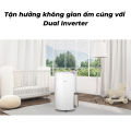Máy hút ẩm LG Dual Inverter 19L màu trắng | Máy lọc không khí và hút ẩm MD19GQGE0 công nghệ diệt khuẩn UVnano. 