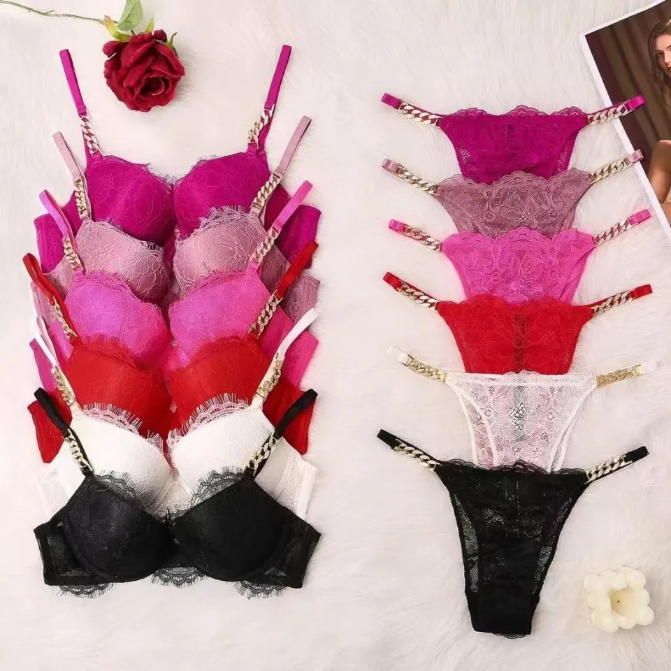 New VICTORIA'S SECRET Rhinestone bra and panty set Sexy Lace Women