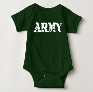 Baby Career Onesies with Name Back Print - Army Officer