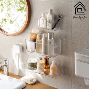 Home Signature Bathroom Rack Wall Hanging Organizer Punch-free Toilet Washroom Restroom Cosmetic Storage Box
