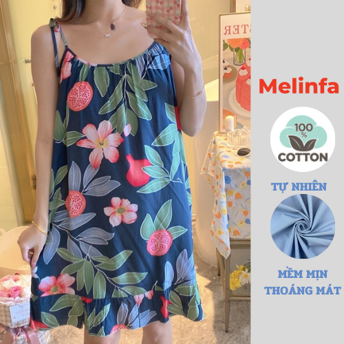 Váy ngủ 2 dây sexy tiện lợi (đầm ngủ 2 dây sexy) ,vải cotton 100% thoáng  mát | Shopee Việt Nam