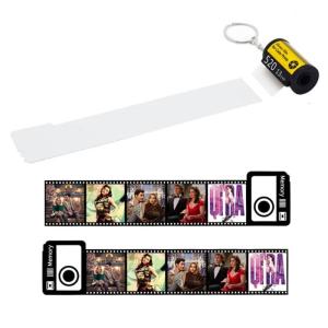 Unique Custom Multi-Photo Key Rings Keychains Camera Heat Transfer Film Roll Keychain Christmas Birthday