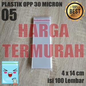 PLASTIK OPP TEBAL SEAL 30 Micron 0.5 4 x 14 Cm PLASTIK KEMASAN Atau PLASTIK UNDANGAN