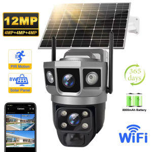 V380 AOV Solar IP Camera 12MP 4G SIM WiFi Dual Connection + Full Color Night Vision IP66 Waterproof Two-Way Audio 24H Surveillance