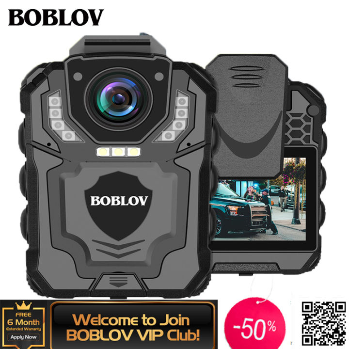 BOBLOV N9 Police Body Camera – 1296P Audio Video Recorder, 128GB, Auto Night Vision, Law Enforcement Wearable
