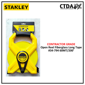 STANLEY CONTRACTOR GRADE #34-794 60 MTRS./200’ OPEN REEL FIBERGLASS LONG TAPES