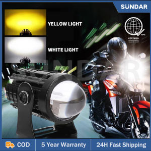 SUNDAR Mini Driving Lights full set 2 PCS Original LED Lights for motorcycle High and Low Yellow / White Motor