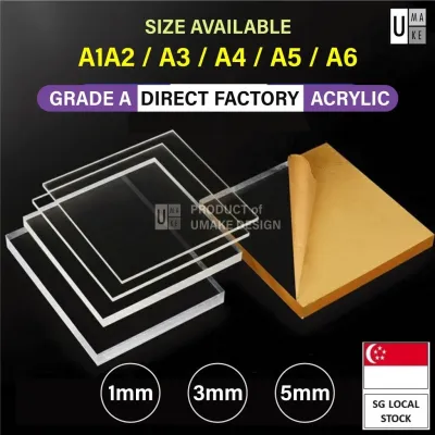 [SG STOCK] Clear Acrylic Sheet Cast Grade A | A6 A5 A4 A3 A2 1mm 3mm 5mm
