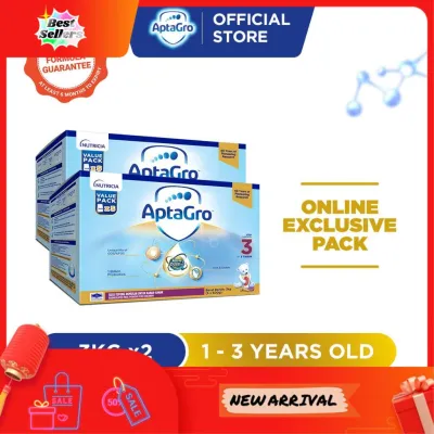 ⭐READY STOCK⭐ Aptagro Step 3 Growing Up Milk Foula 1-3 years (3kg x 2)