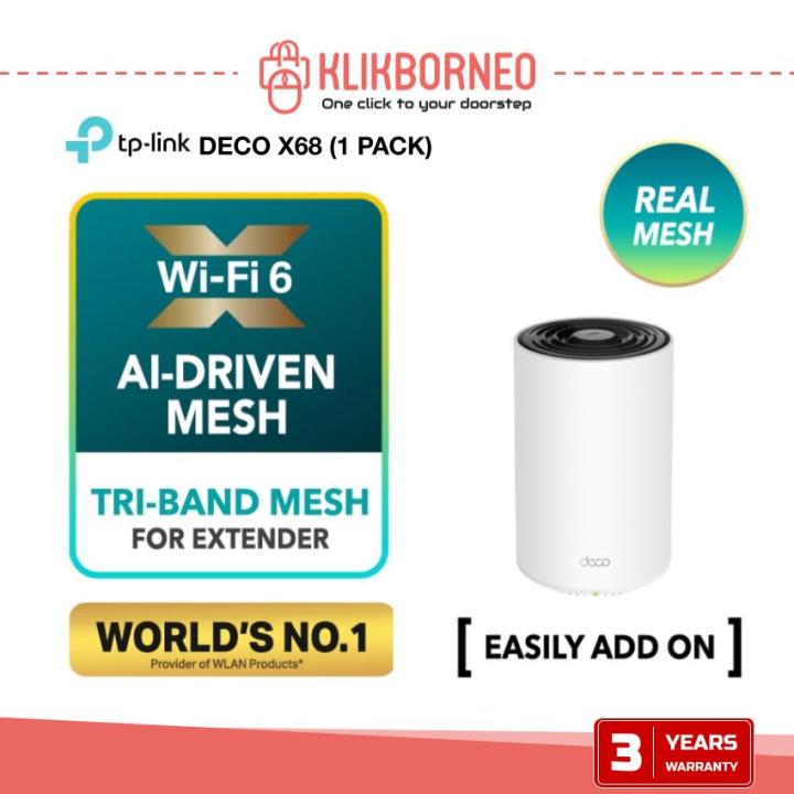 TPLINK Deco X68 (1/2/3 Pack) AX3600 TriBand WiFi 6 Whole Home Ai